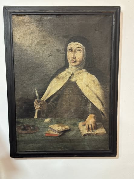 Santa Teresa de Ávila – Pintura a Óleo sobre Tela | Escola Espanhola, Século XVII/XVIII | Arte Sacra Original