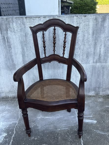 Victorian Armchair with Cane Seat