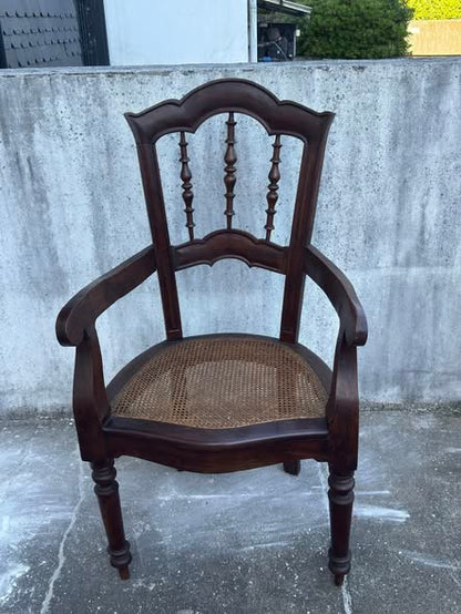 Victorian Armchair with Cane Seat