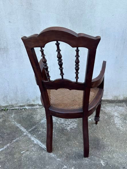 Victorian Armchair with Cane Seat
