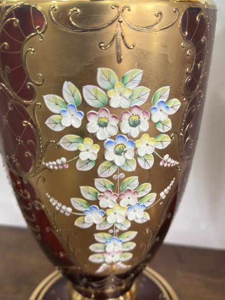Par de Vasos de Aparato “Tre Fuochi” — Murano, c. 1950–1960
