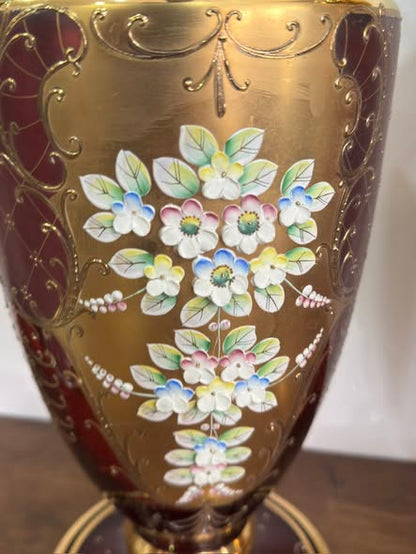Par de Vasos de Aparato “Tre Fuochi” — Murano, c. 1950–1960