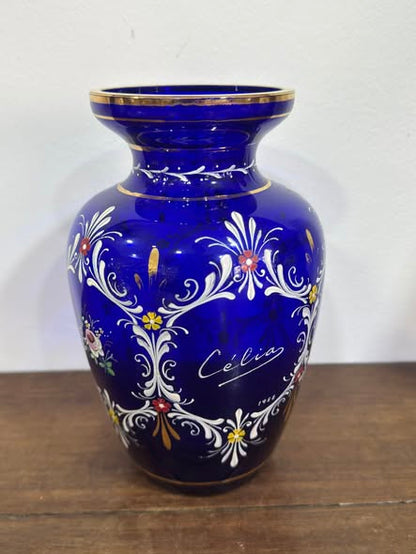 Vaso Azul-Cobalto — Vidro Soprado Marinha Grande, c. 1960–1970