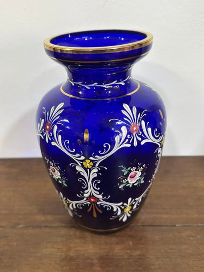 Vaso Azul-Cobalto — Vidro Soprado Marinha Grande, c. 1960–1970
