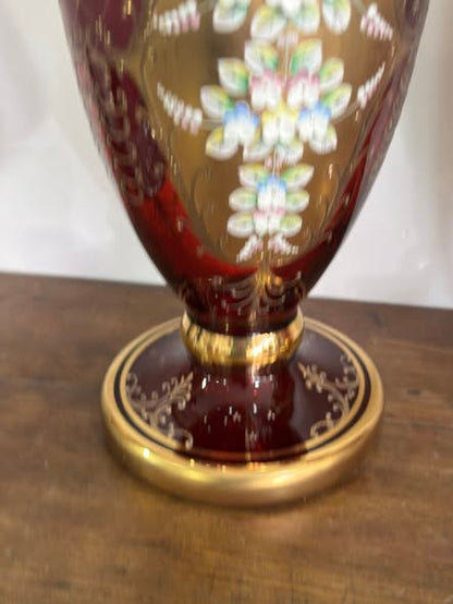 Par de Vasos de Aparato “Tre Fuochi” — Murano, c. 1950–1960