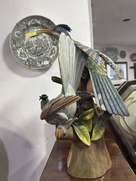 "Orange-peckers" — Biscuit Porcelain Sculptural Group Vista Alegre