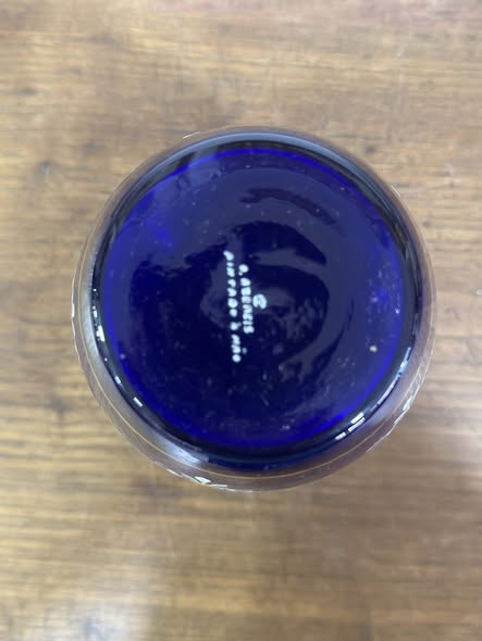 Vaso Azul-Cobalto — Vidro Soprado Marinha Grande, c. 1960–1970