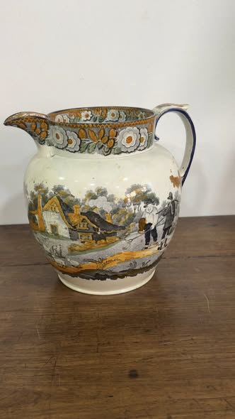 Jarro Mason's Patent Ironstone — Padrão "Double Landscape" / Chinoiserie, C. 1840
