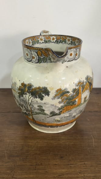 Jarro Mason's Patent Ironstone — Padrão "Double Landscape" / Chinoiserie, C. 1840