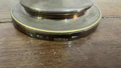 Galheteiro de Mesa em Casquinha de Prata Inglesa com Vidro Lapidado — Séc. XIX/XX