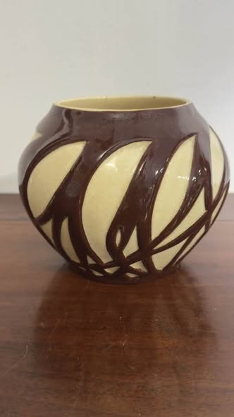 Jarrão Esférico em Faiança Artística — Fábrica Aleluia (Aveiro) — Art Déco Circa 1930/1940
