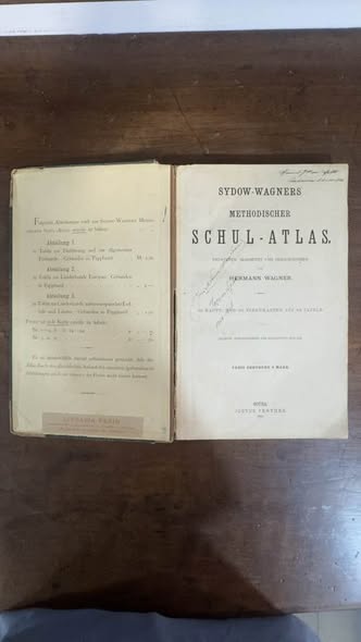 Folha de rosto do Sydow-Wagners Methodischer Schul-Atlas, edição 1891, Justus Perthes