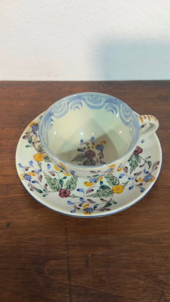 Conjunto de 6 Chávenas de Café e Pires - Fábrica do Carvalhinho (Porto)