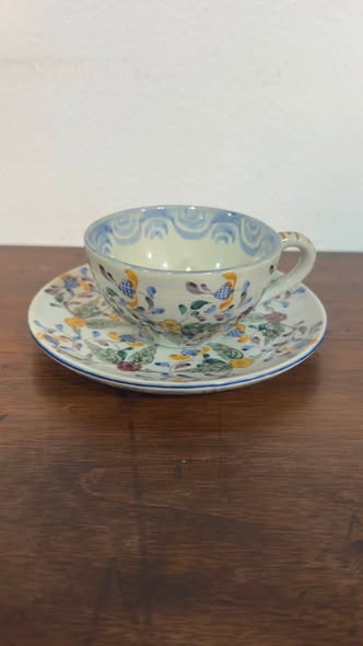Conjunto de 6 Chávenas de Café e Pires - Fábrica do Carvalhinho (Porto)
