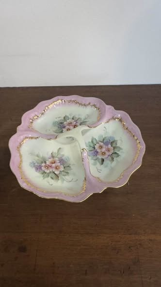 Prato de Doces Triplo em Porcelana Pintado à Mão (1997)