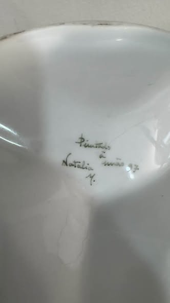 Prato de Doces Triplo em Porcelana Pintado à Mão (1997)