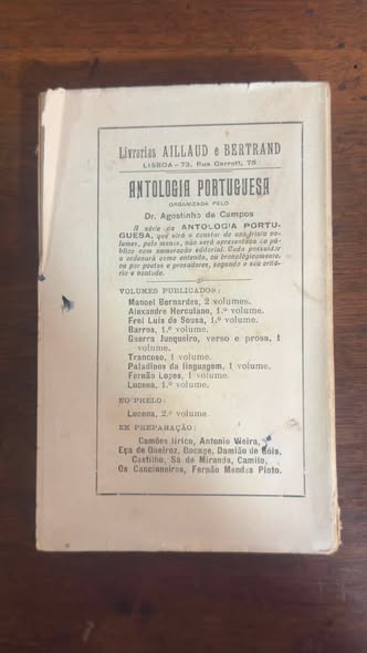 Livro Antigo "Lucena I" - Antologia Portuguesa (Aillaud e Bertrand)