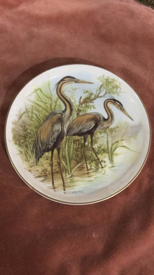 Prato Decorativo "Garças" em Porcelana Vista Alegre (1947-1968)