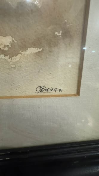 Pintura Original a Aguarela "Moliceiros" (1991) - Teixeira