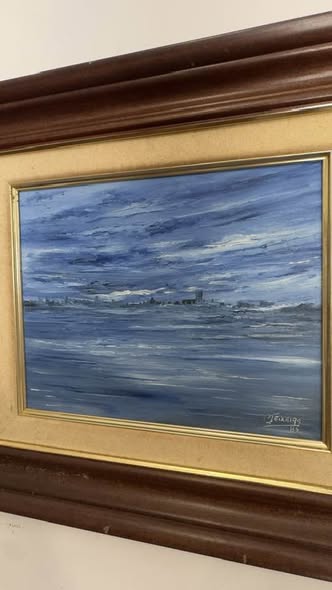 Pintura Original a Óleo "Marinha" (1985) - Teixeira