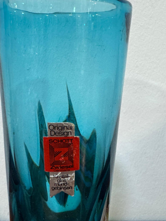 Vaso Vidro Cristal Turquesa Aplicações Multicolor - Original Design