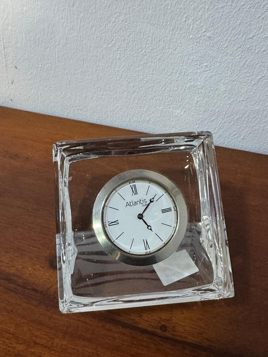 Relógio de Secretária em Cristal Atlantis - Design Cúbico Facetado