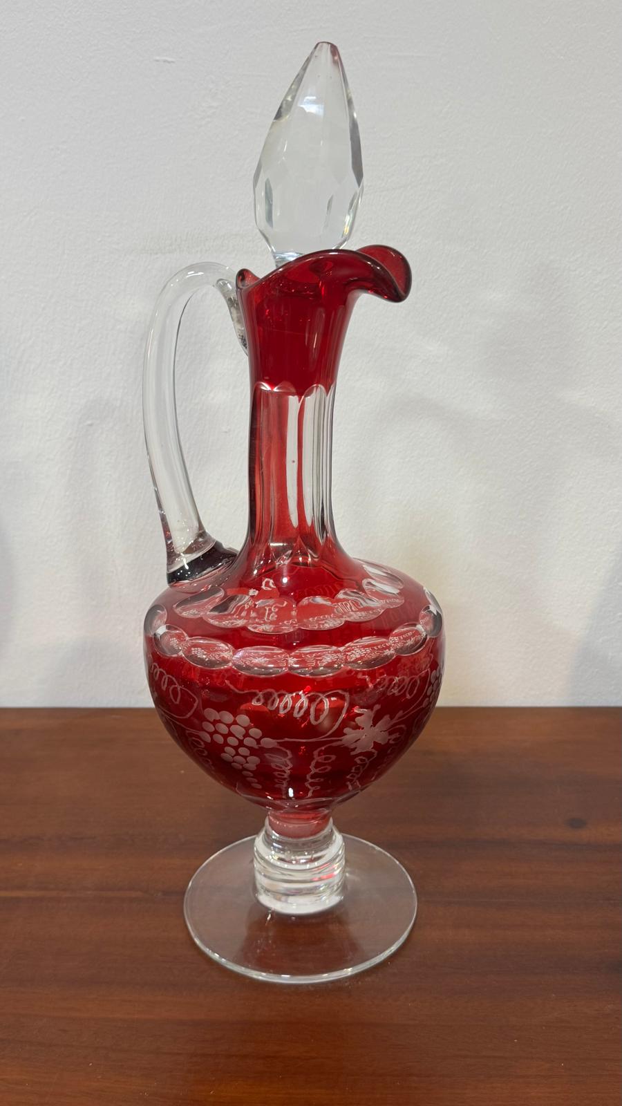 Licoreira em Cristal Vermelho – Estilo Baccarat Harcourt