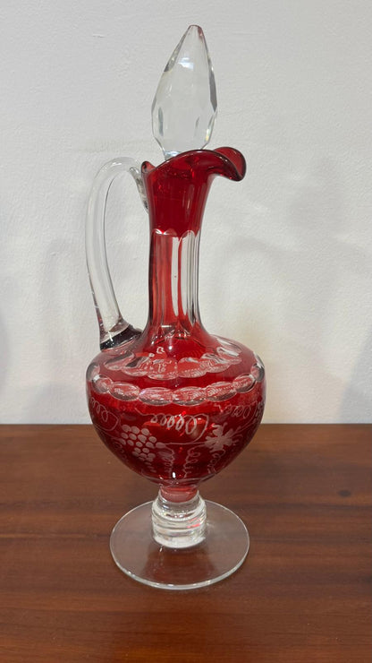 Licoreira em Cristal Vermelho – Estilo Baccarat Harcourt