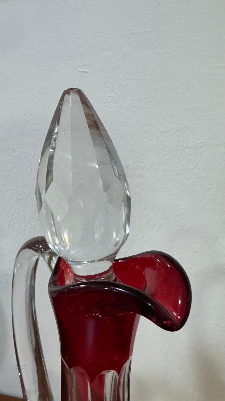 Licoreira em Cristal Vermelho – Estilo Baccarat Harcourt