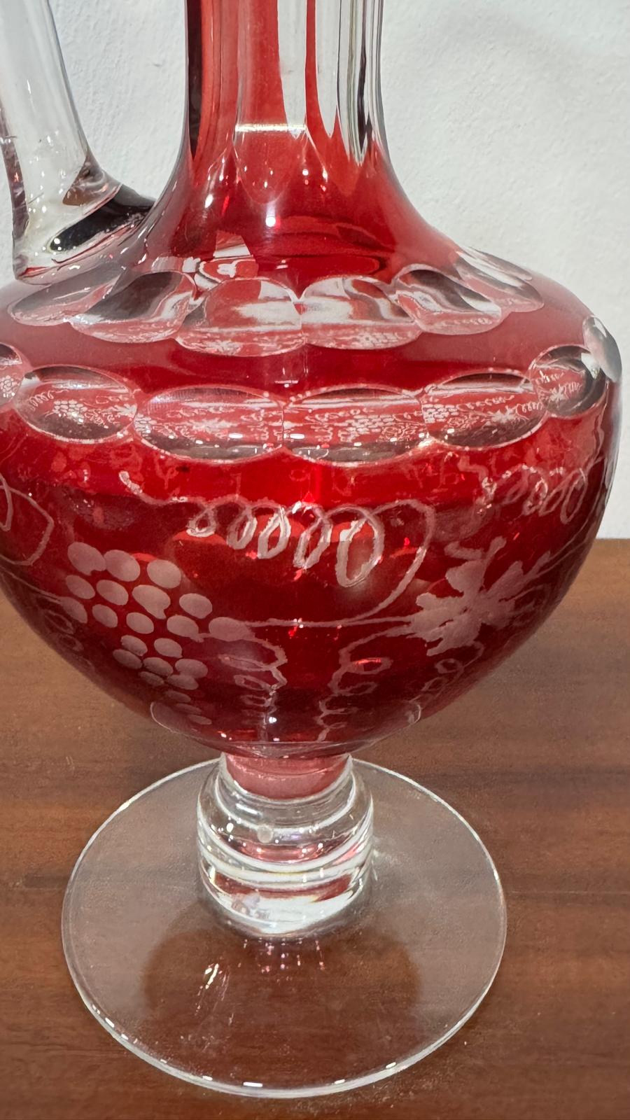 Licoreira em Cristal Vermelho – Estilo Baccarat Harcourt