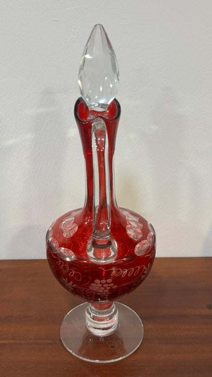 Licoreira em Cristal Vermelho – Estilo Baccarat Harcourt