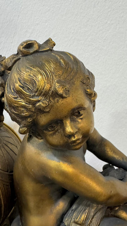 Table Clock Art Bronze – Classic Sculpture