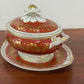 Porcelana Vista Alegre – Peça de Coleção (1947–1968) decoração "Rouge de Fer" e dourado "Liras"