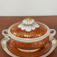 Porcelana Vista Alegre – Peça de Coleção (1947–1968) decoração "Rouge de Fer" e dourado "Liras"