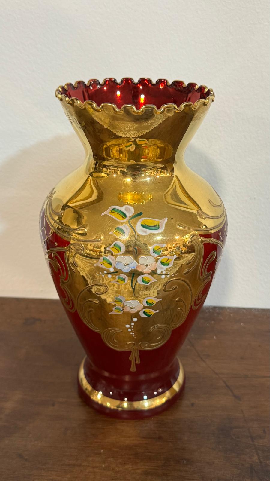 Murano Art Glass Vase – Bohemian/Venetian Style | Vintage Piece