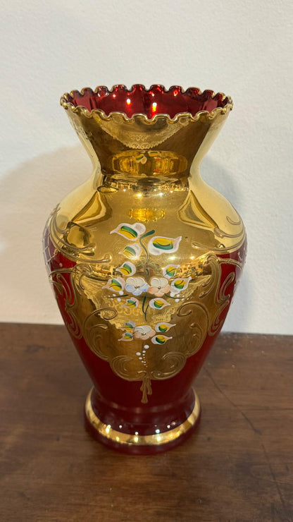 Murano Art Glass Vase – Bohemian/Venetian Style | Vintage Piece