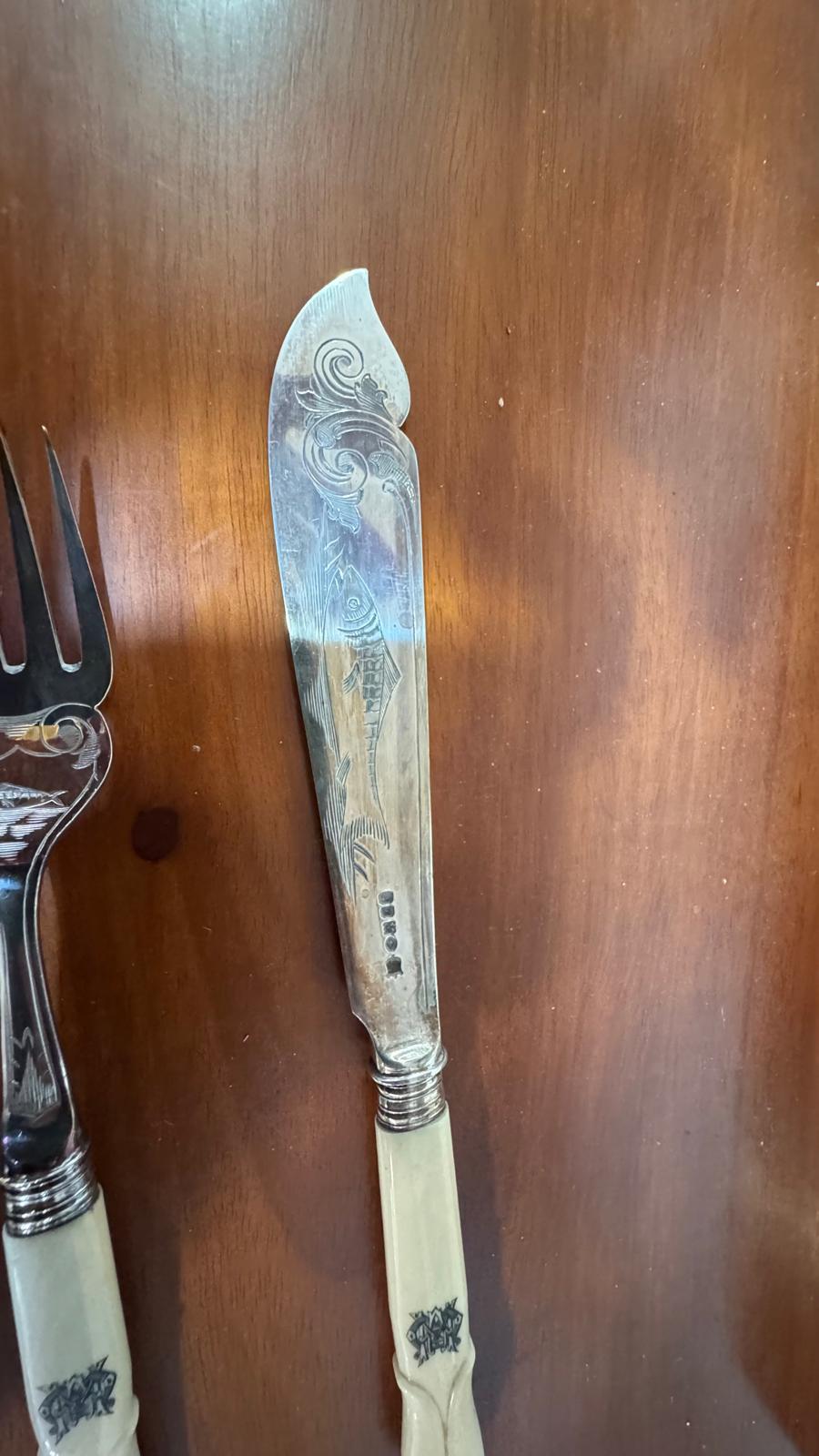 Faqueiro Antigo para Peixe – Século XIX / Início do Século XX