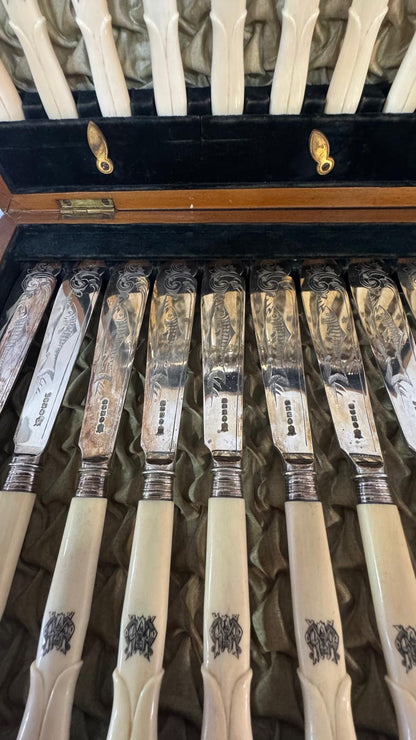 Faqueiro Antigo para Peixe – Século XIX / Início do Século XX