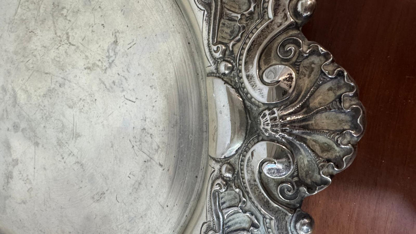 Antique Portuguese Silver Ticket Box – 600g | 37cm | Eagle Mark