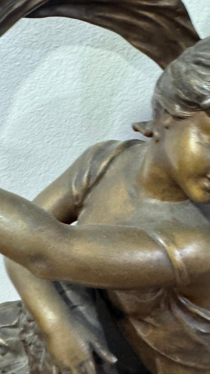 Relógio de Lareira Antigo – Bronze Atribuído – Estilo Napoleão III