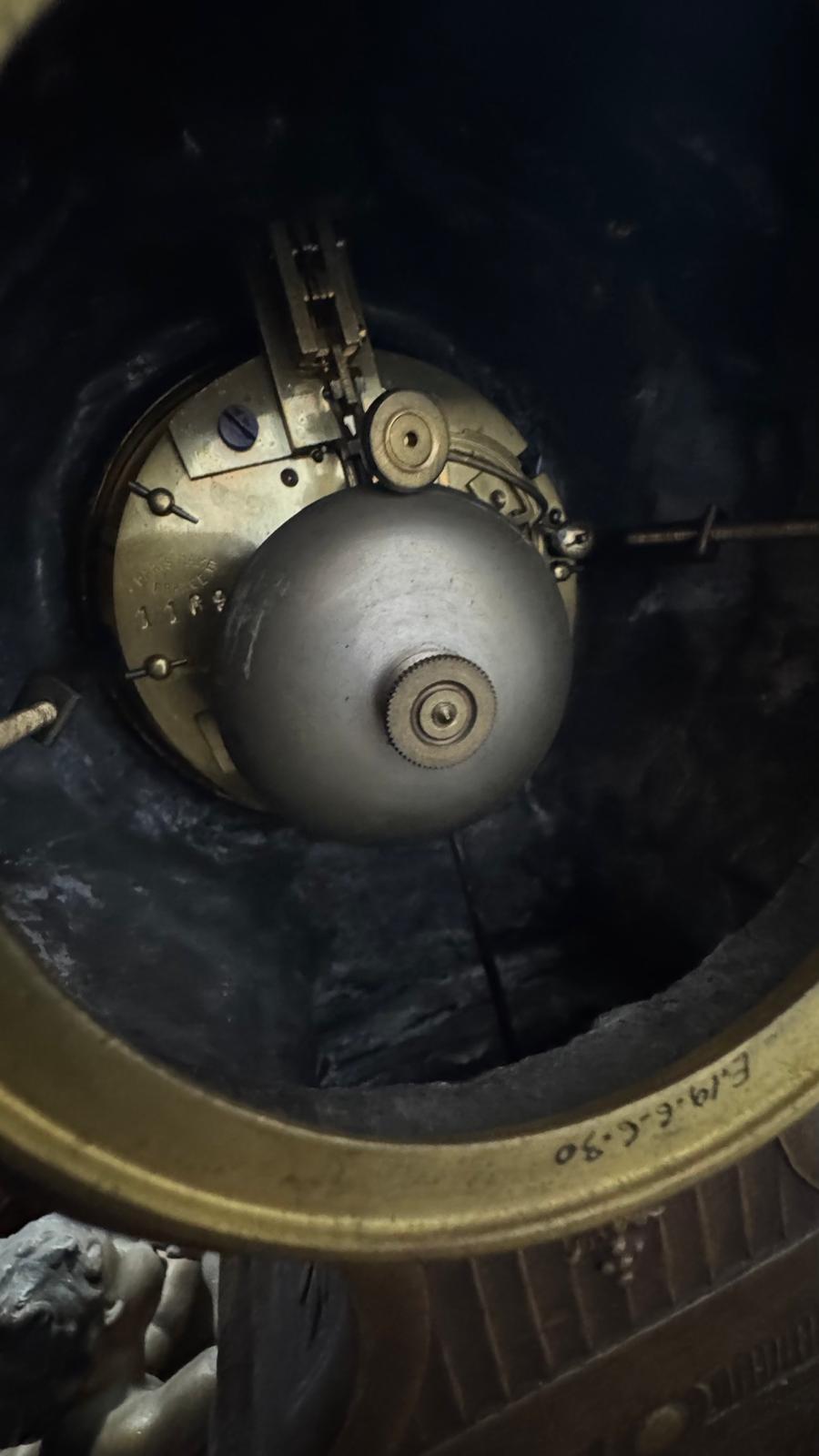 Relógio de Lareira Antigo – Bronze Atribuído – Estilo Napoleão III