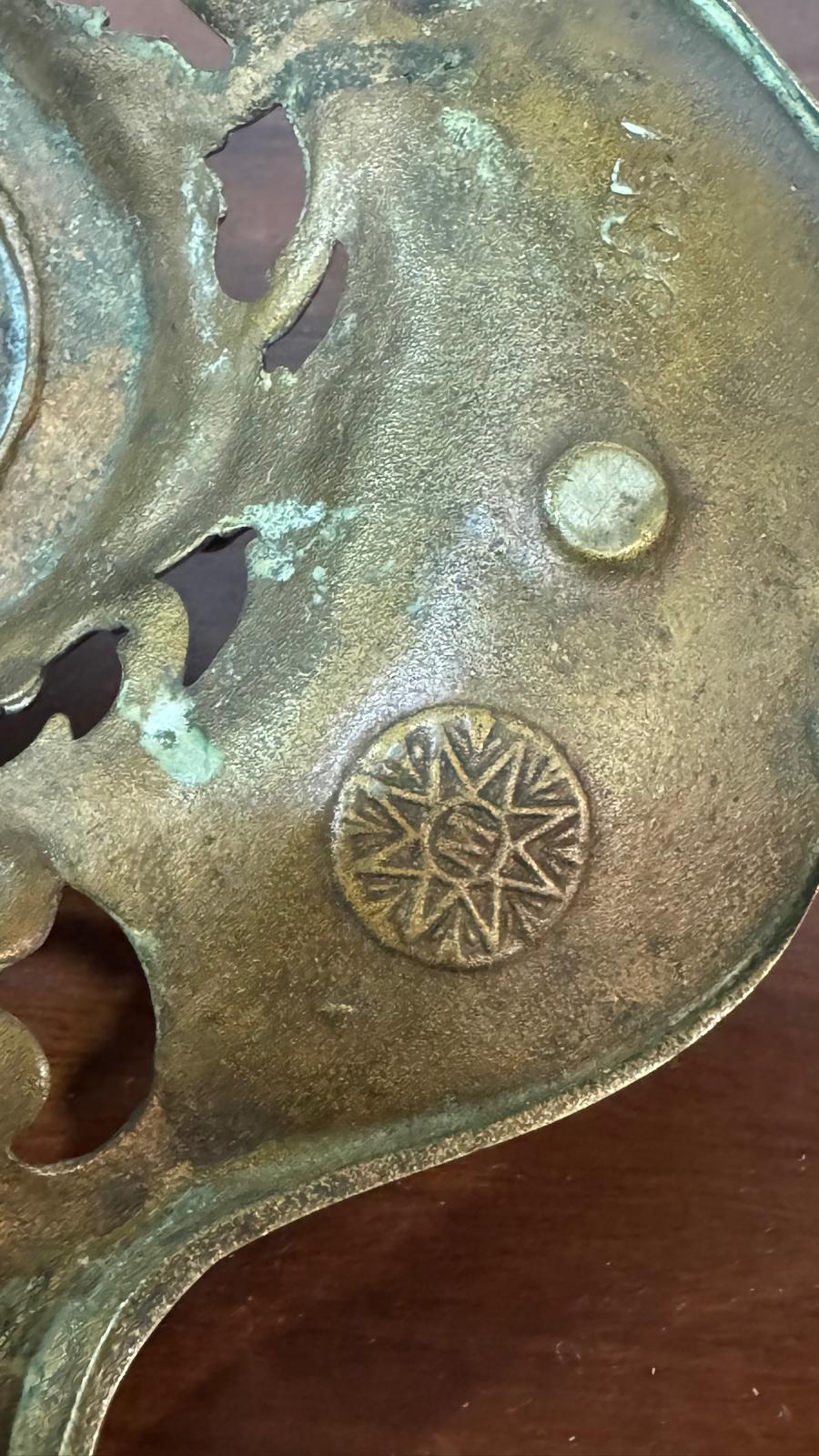 Tinteiro Antigo em Latão – Século XIX