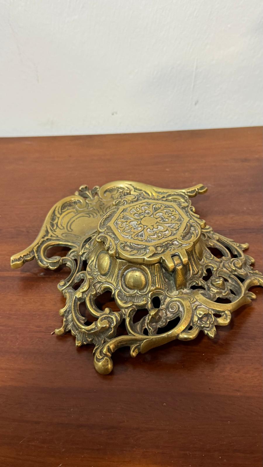 Tinteiro Antigo em Latão – Século XIX