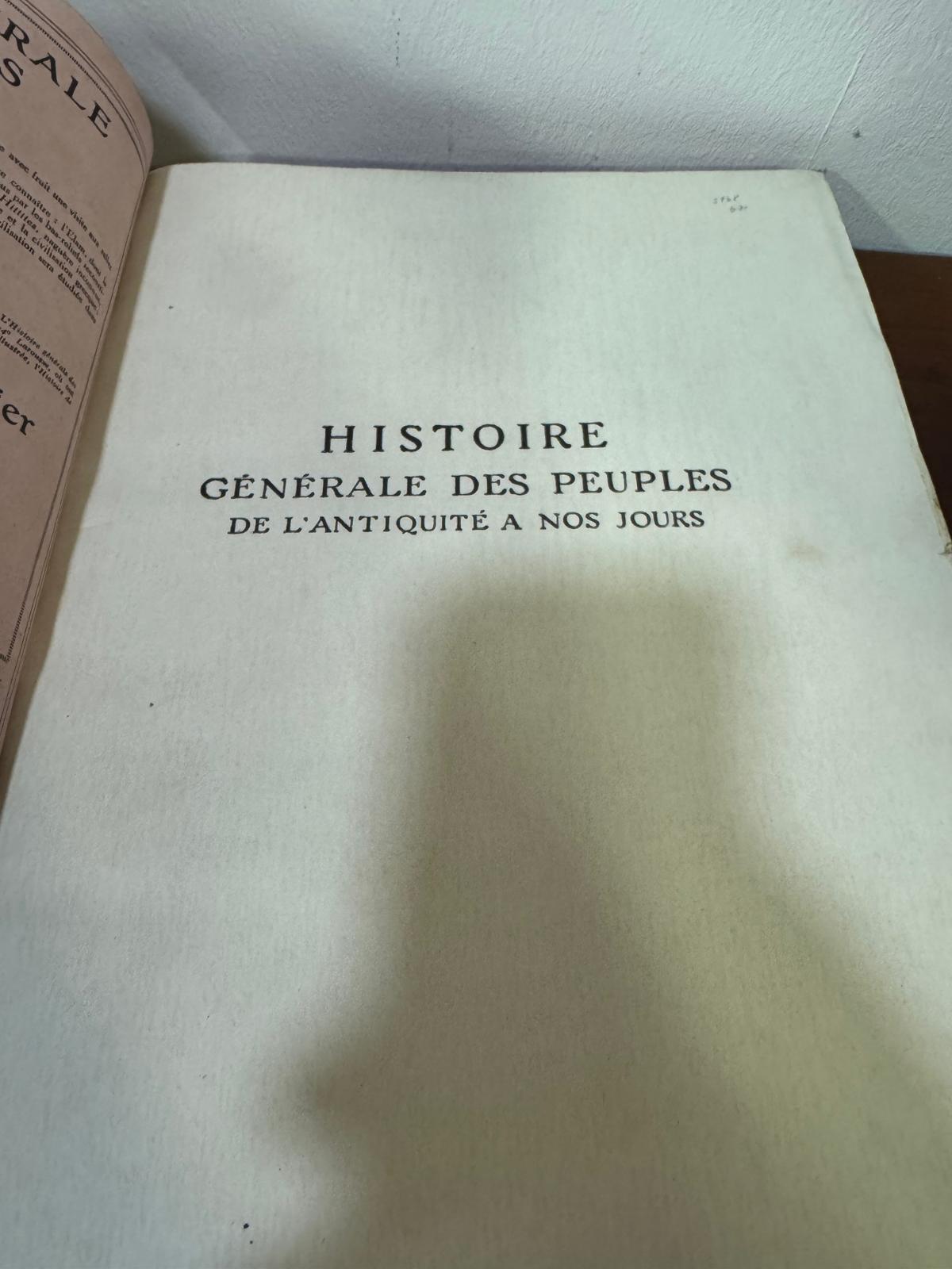 Histoire Générale des Peuples - De l'Antiquité à Nos Jours - Encadernação Couro com Dourados