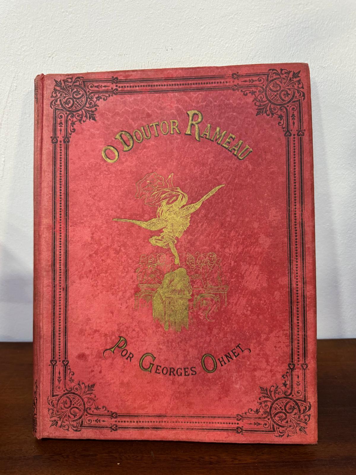 O Doutor Rameau - Georges Ohnet - Capa Vermelha com Relevo Dourado e Ilustração de Anjo