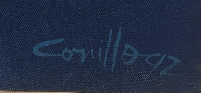 Comillo - Pintura Abstrata Contemporânea em Rosa e Azul