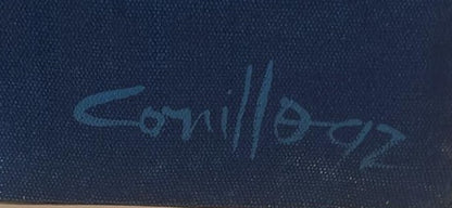 Comillo - Pintura Abstrata Contemporânea em Rosa e Azul