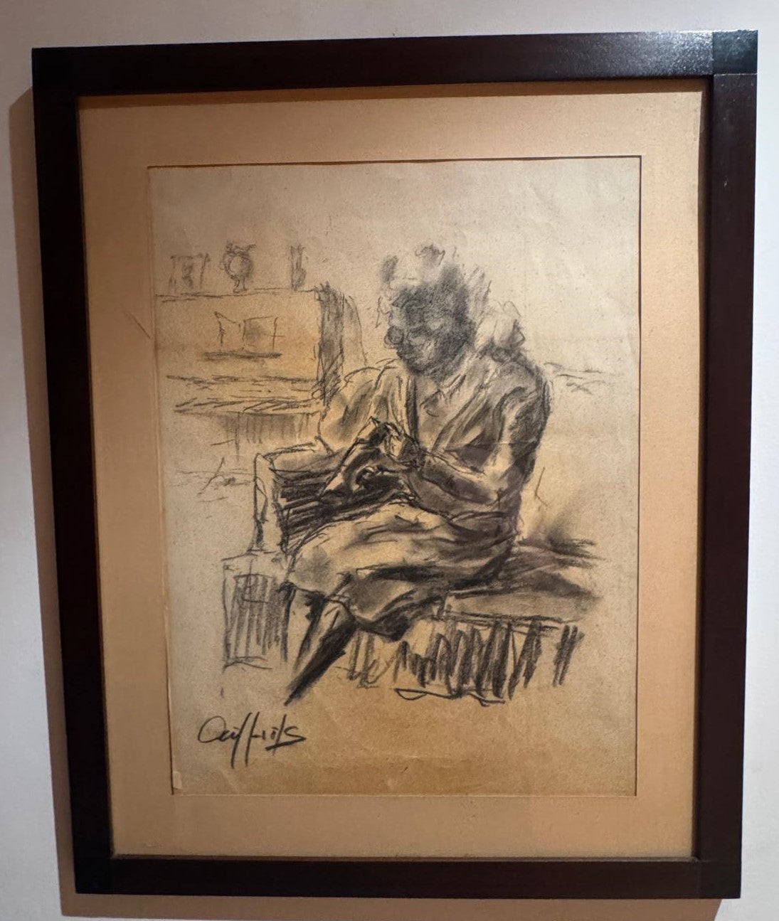 Caffuts - Desenho Original "Figura Sentada"