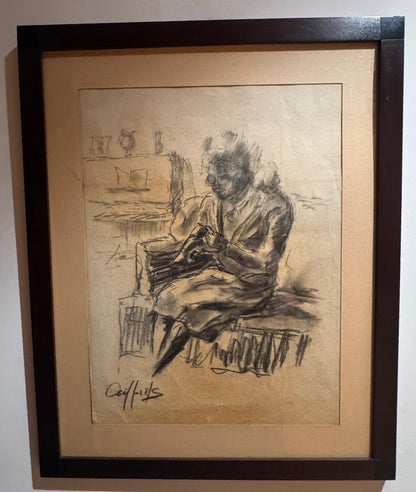 Caffuts - Desenho Original "Figura Sentada"