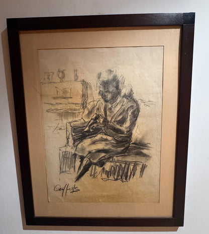 Caffuts - Desenho Original "Figura Sentada"